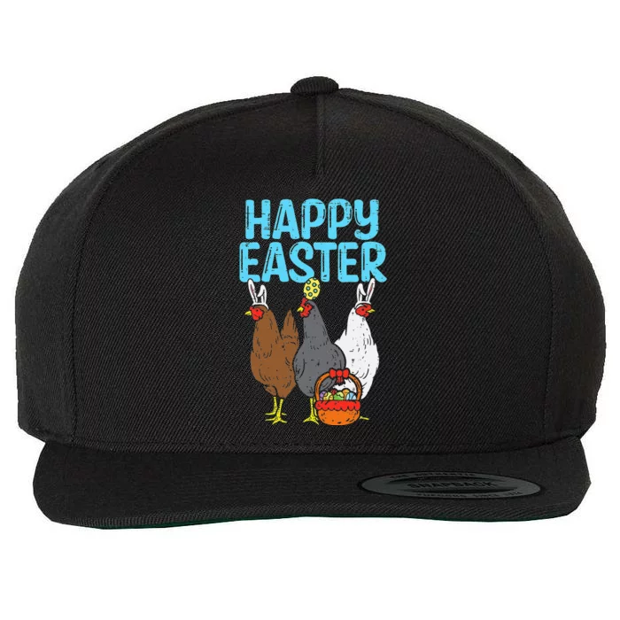 Happy Easter Chicken Bunnies Egg Poultry Farm Animal Farmer Wool Snapback Cap