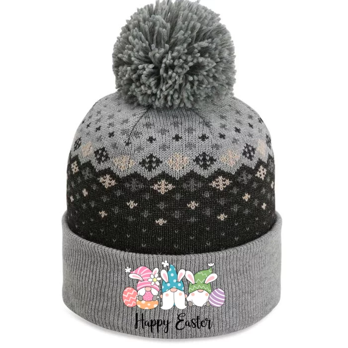 Happy Easter Cute Gnome Holiday The Baniff Cuffed Pom Beanie