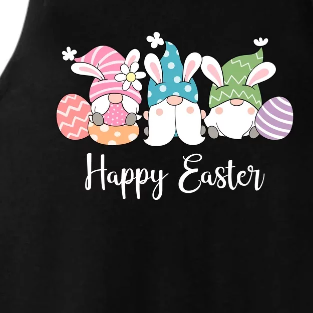 Happy Easter Cute Gnome Holiday Ladies Tri-Blend Wicking Tank