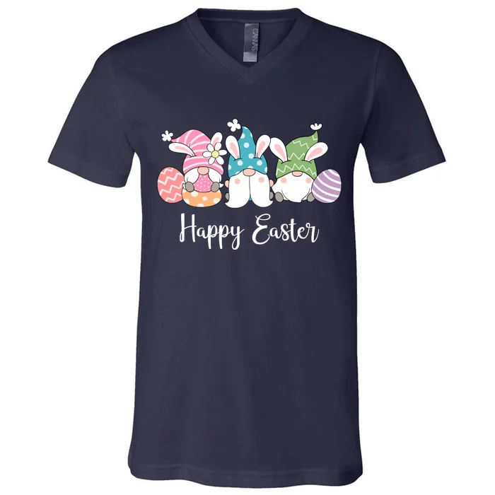 Happy Easter Cute Gnome Holiday V-Neck T-Shirt