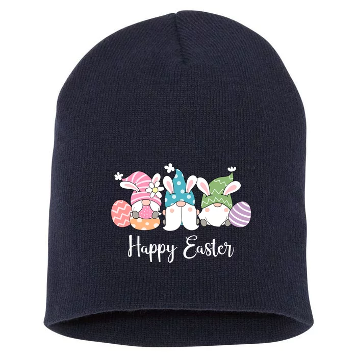 Happy Easter Cute Gnome Holiday Short Acrylic Beanie