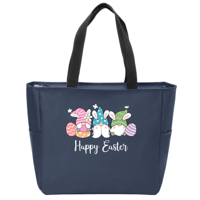 Happy Easter Cute Gnome Holiday Zip Tote Bag