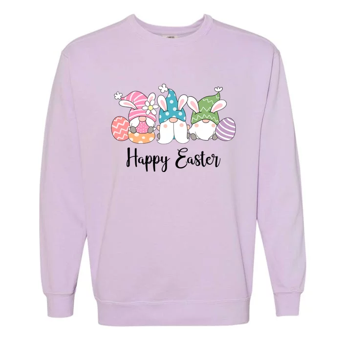 Happy Easter Cute Gnome Holiday Garment-Dyed Sweatshirt