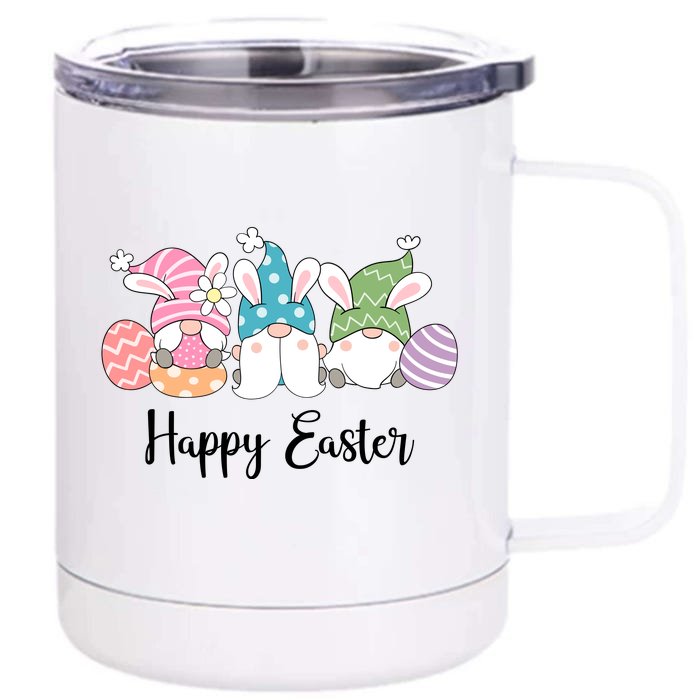 Happy Easter Cute Gnome Holiday Front & Back 12oz Stainless Steel Tumbler Cup