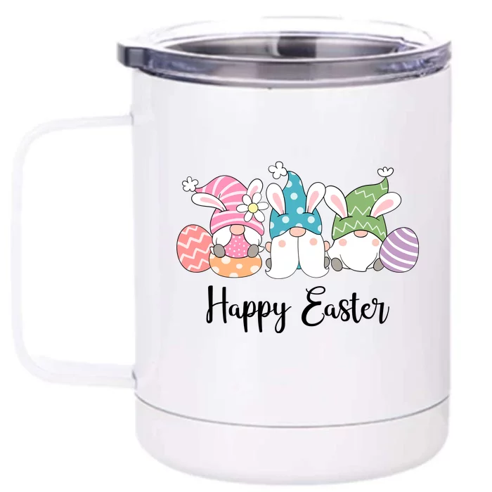 Happy Easter Cute Gnome Holiday Front & Back 12oz Stainless Steel Tumbler Cup