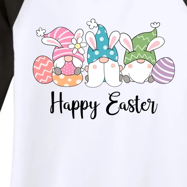 Happy Easter Cute Gnome Holiday Women's Tri-Blend 3/4-Sleeve Raglan Shirt