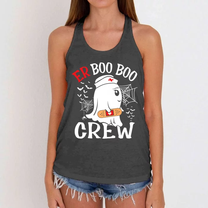 Halloween Er Costume Er Boo Boo Crew Nurse Ghost Nursing Funny Gift Women's Knotted Racerback Tank