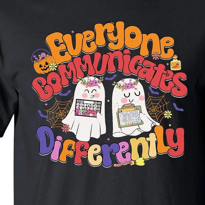 Halloween Everyone Communicates Differently Sped Teacher Tall T-Shirt