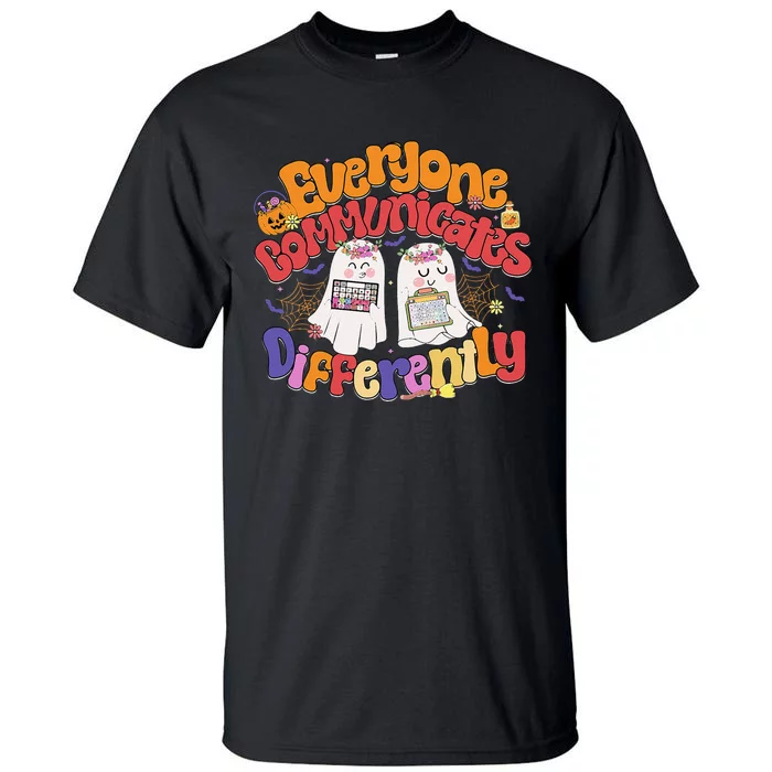 Halloween Everyone Communicates Differently Sped Teacher Tall T-Shirt