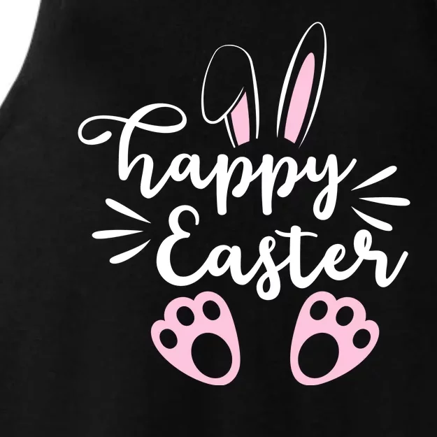 Happy Easter Cute Bunny Holiday Ladies Tri-Blend Wicking Tank