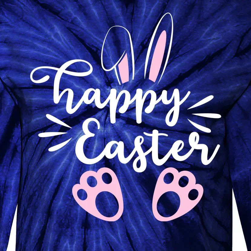 Happy Easter Cute Bunny Holiday Tie-Dye Long Sleeve Shirt