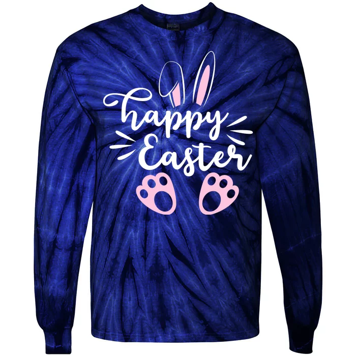 Happy Easter Cute Bunny Holiday Tie-Dye Long Sleeve Shirt