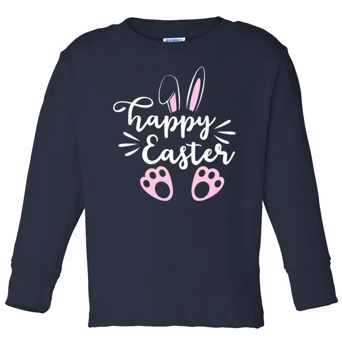 Happy Easter Cute Bunny Holiday Toddler Long Sleeve Shirt