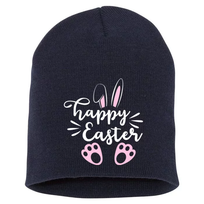 Happy Easter Cute Bunny Holiday Short Acrylic Beanie