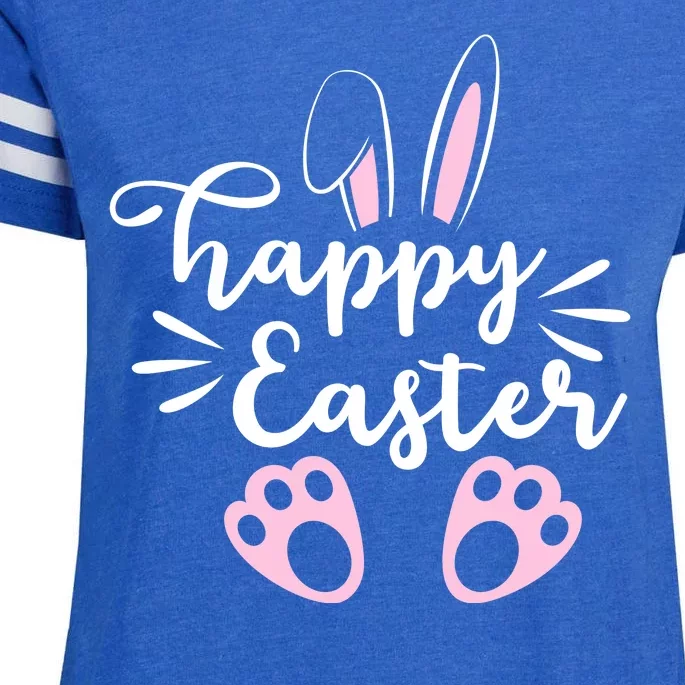 Happy Easter Cute Bunny Holiday Enza Ladies Jersey Football T-Shirt