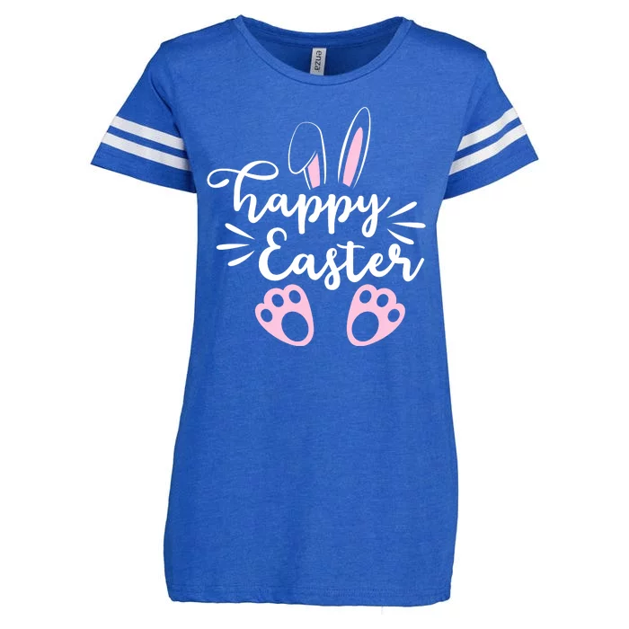 Happy Easter Cute Bunny Holiday Enza Ladies Jersey Football T-Shirt