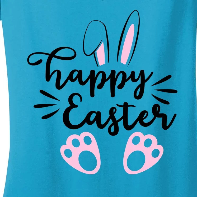 Happy Easter Cute Bunny Holiday Women's V-Neck T-Shirt