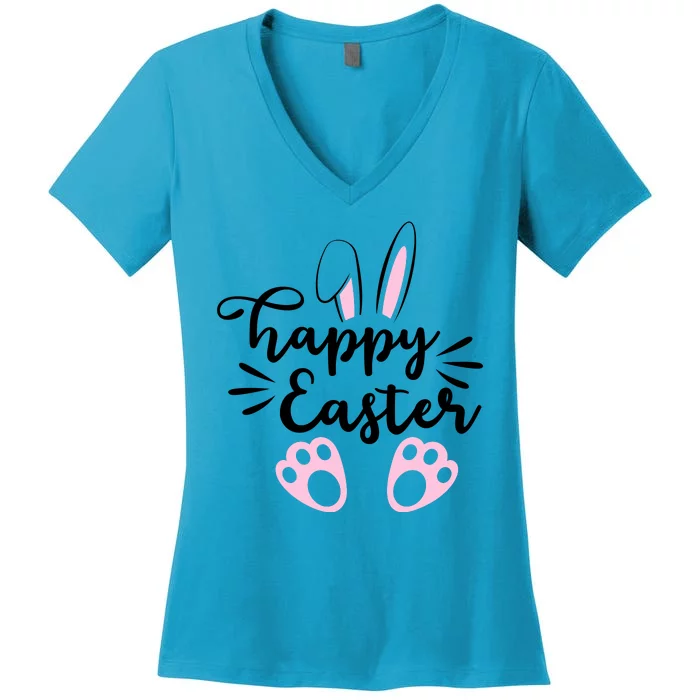 Happy Easter Cute Bunny Holiday Women's V-Neck T-Shirt