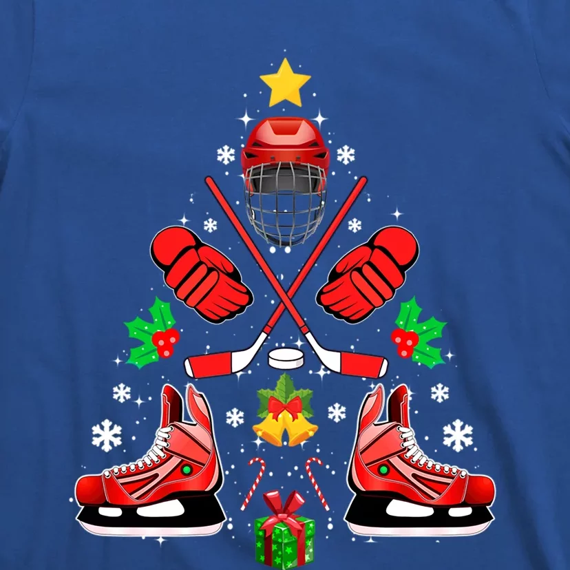 Hockey Equipt Christmas Tree Christmas Hockey Gift T-Shirt