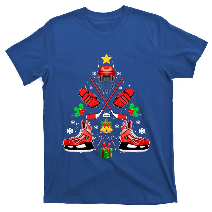 Hockey Equipt Christmas Tree Christmas Hockey Gift T-Shirt