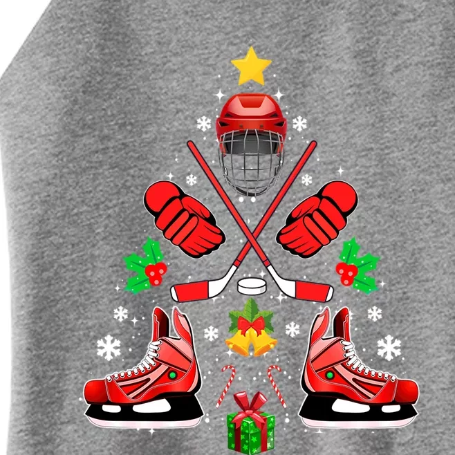 Hockey Equipt Christmas Tree Christmas Hockey Gift Women’s Perfect Tri Rocker Tank