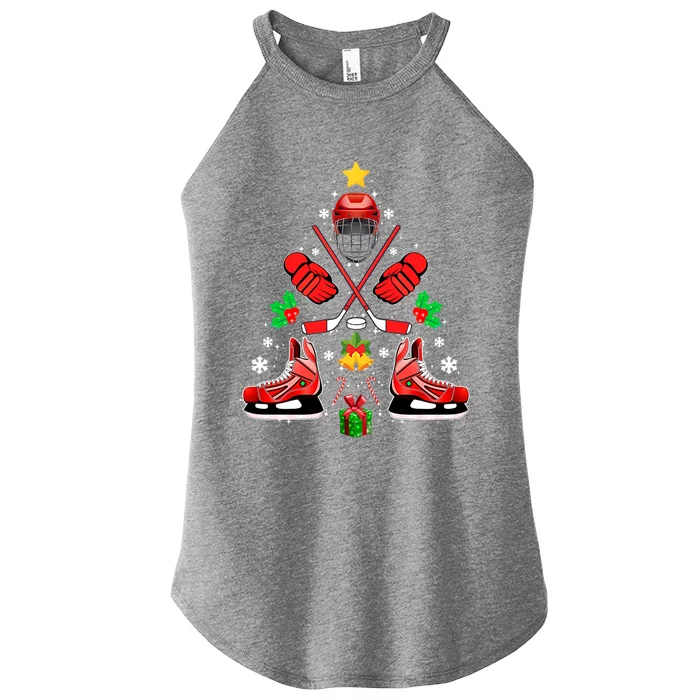 Hockey Equipt Christmas Tree Christmas Hockey Gift Women’s Perfect Tri Rocker Tank