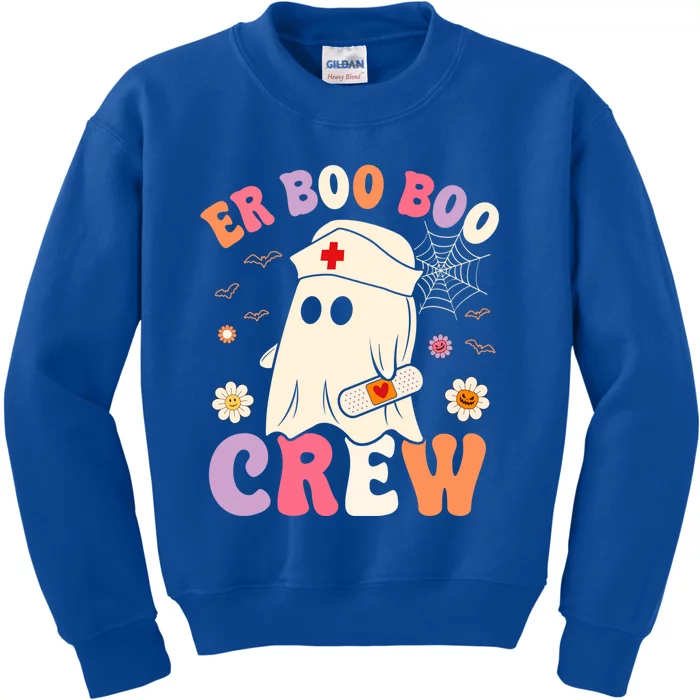 Halloween Er Costume Er Boo Boo Crew Nurse Ghost Nursing Funny Gift Kids Sweatshirt