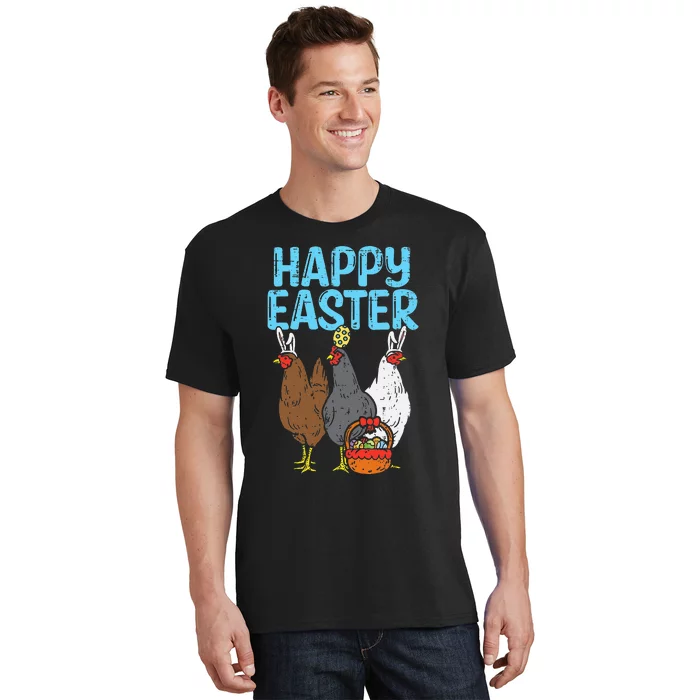 Happy Easter Chicken Bunnies Egg Poultry Farm Animal Farmer T-Shirt