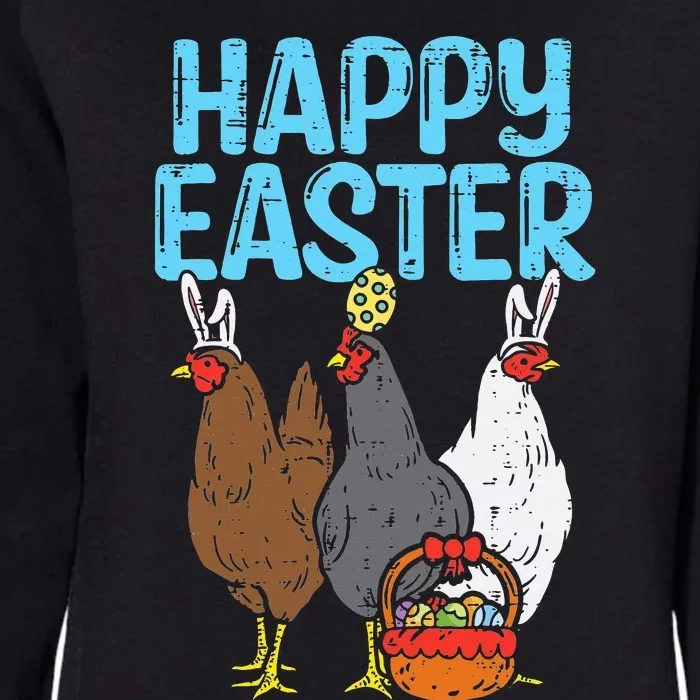 Happy Easter Chicken Bunnies Egg Poultry Farm Animal Farmer Womens California Wash Sweatshirt