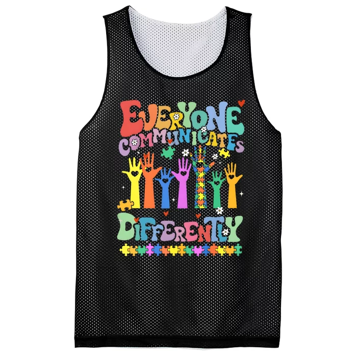 Hands Everyone Communicates Differently Mesh Reversible Basketball Jersey Tank