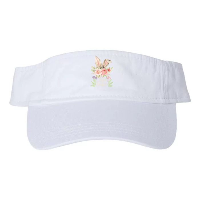 Happy Easter cute bunny ears with flowers and mushrooms Valucap Bio-Washed Visor