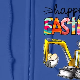 Happy Easter Construction Excavator Easter Day Egg Hunt Gift Full Zip Hoodie