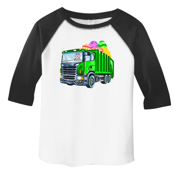 Happy Easter Day Garbage Truck Easter Day Bunny Eggs Gift Toddler Fine Jersey T-Shirt