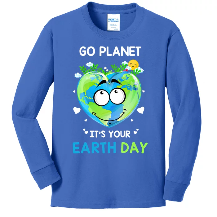 Happy Earth Day Go Planet It's Your Earth Day Meaningful Gift Kids Long Sleeve Shirt