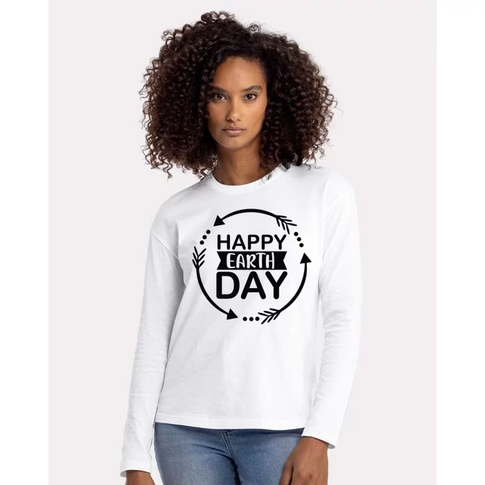 Happy Earth Day Womens Cotton Relaxed Long Sleeve T-Shirt