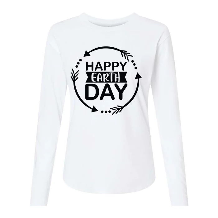 Happy Earth Day Womens Cotton Relaxed Long Sleeve T-Shirt