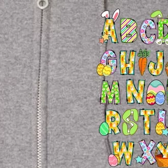 Happy Easter Day Alphabet Abcs Elemeno For Teacher Student Full Zip Hoodie