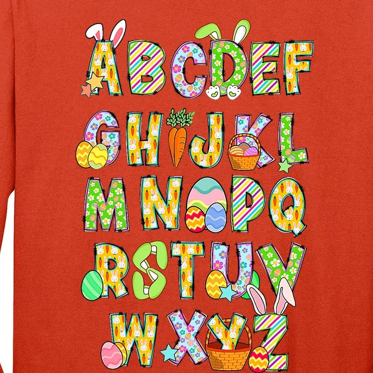 Happy Easter Day Alphabet Abcs Elemeno For Teacher Student Tall Long Sleeve T-Shirt