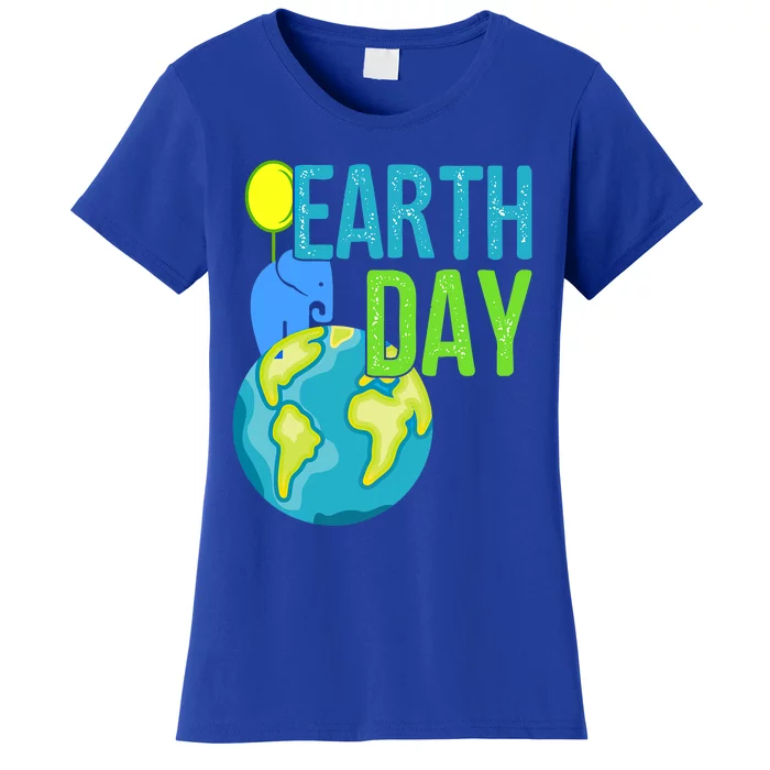 Happy Earth Day Great Vintage Earth Day Elephant Funny Gift Women's T-Shirt