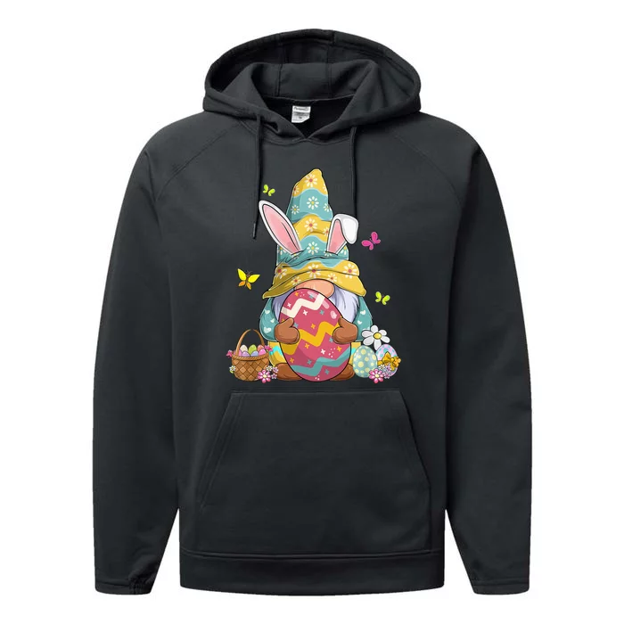 Happy Easter Day Bunny Spring Gnome Easter Egg Hunting Performance Fleece Hoodie