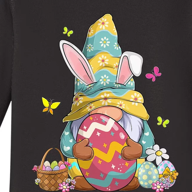 Happy Easter Day Bunny Spring Gnome Easter Egg Hunting Baby Long Sleeve Bodysuit