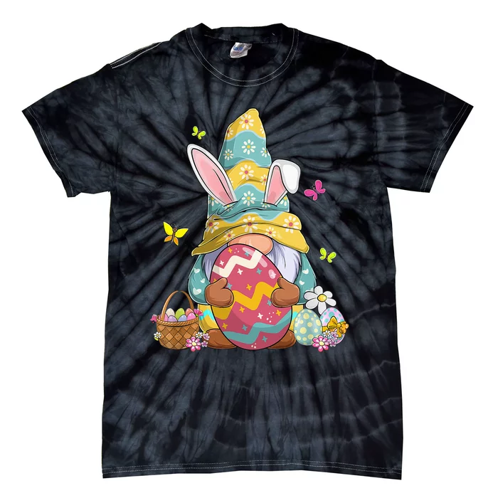 Happy Easter Day Bunny Spring Gnome Easter Egg Hunting Tie-Dye T-Shirt