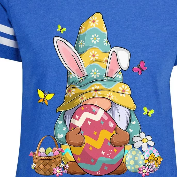 Happy Easter Day Bunny Spring Gnome Easter Egg Hunting Enza Ladies Jersey Football T-Shirt