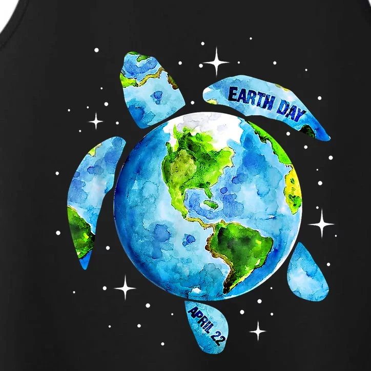 Happy Earth Day Restore Earth Sea Turtle Art Save The Planet Gift Performance Tank