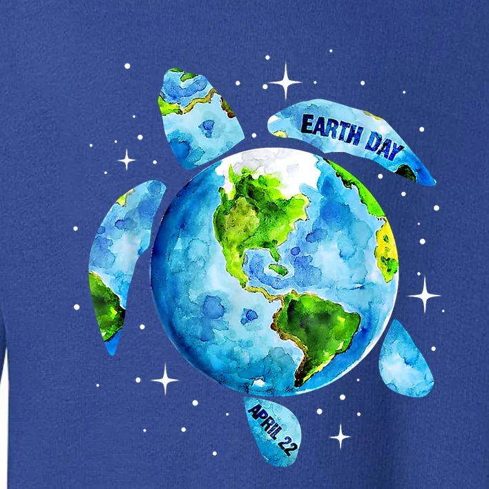 Happy Earth Day Restore Earth Sea Turtle Art Save The Planet Gift Toddler Sweatshirt