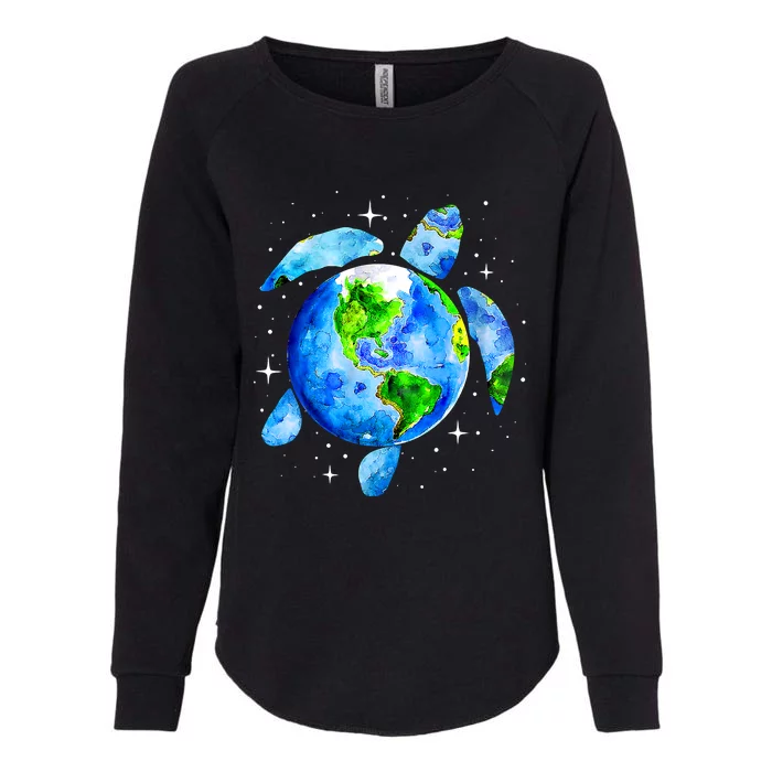 Happy Earth Day Restore Save The Planet Earth Sea Turtle Art Funny Gift Womens California Wash Sweatshirt