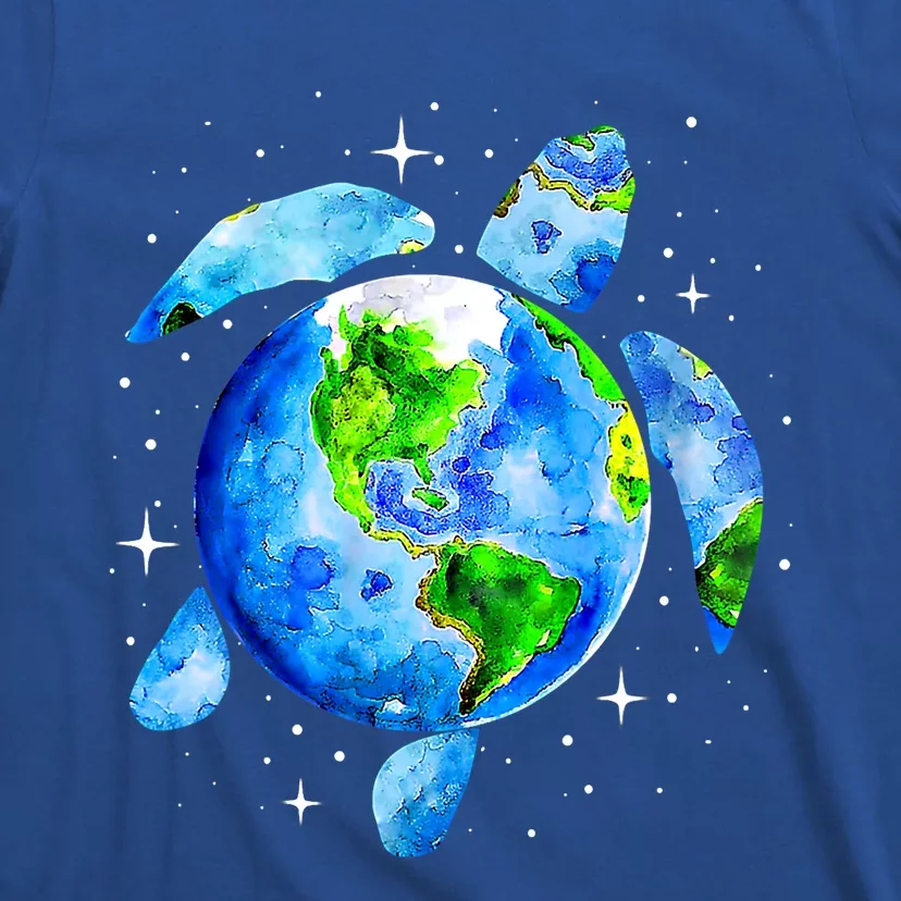 Happy Earth Day Restore Save The Planet Earth Sea Turtle Art Funny Gift T-Shirt