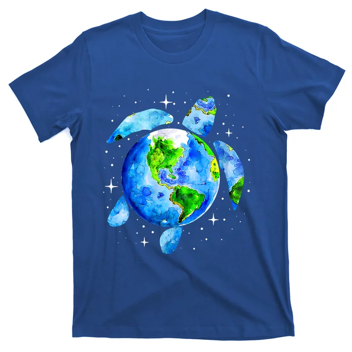 Happy Earth Day Restore Save The Planet Earth Sea Turtle Art Funny Gift T-Shirt