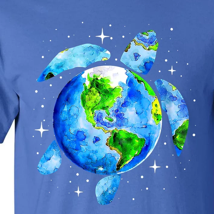 Happy Earth Day Restore Save The Planet Earth Sea Turtle Art Funny Gift Tall T-Shirt