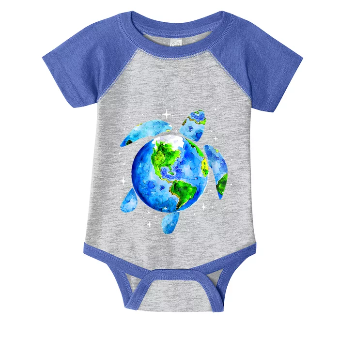 Happy Earth Day Restore Save The Planet Earth Sea Turtle Art Funny Gift Infant Baby Jersey Bodysuit